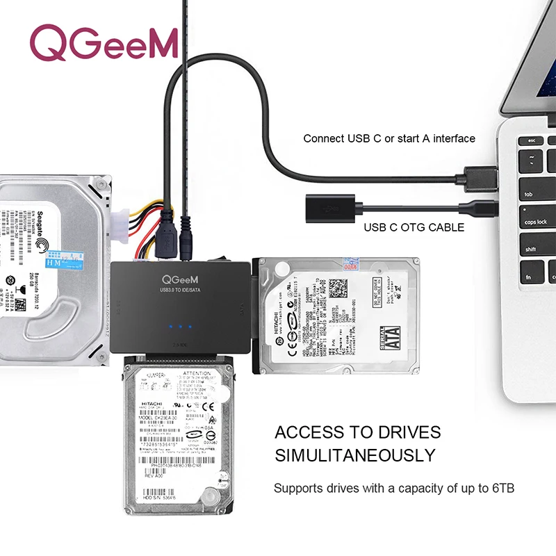 QGEEM SATA na USB 3.0 IDE Adapter USB2.0 Sata Kabel za 2.5 3.5 SATA IDE Trdi Disk, vmesnik USB C OTG HDD SSD USB Pretvorite