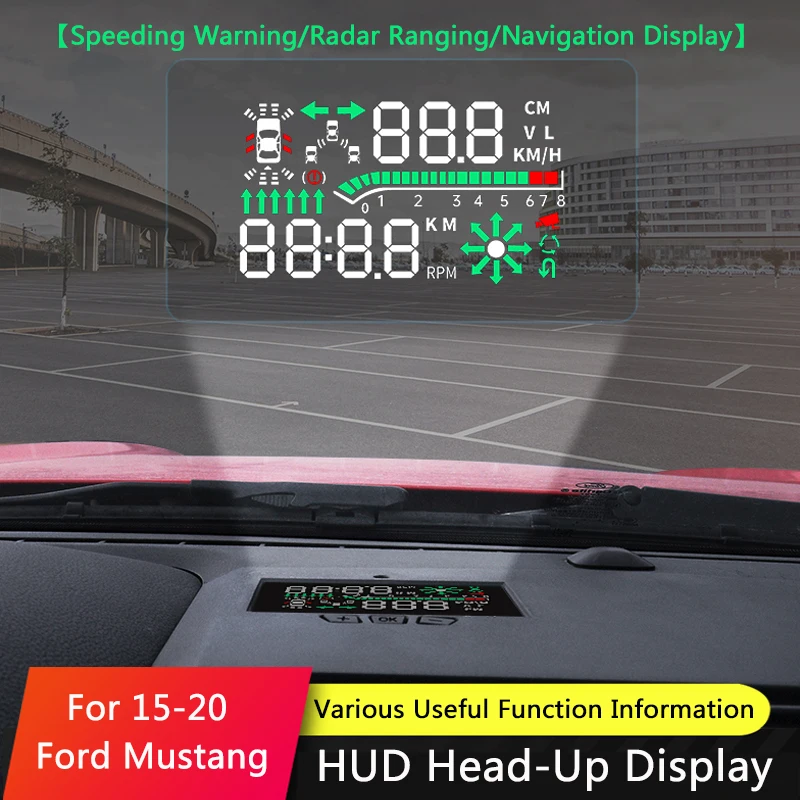 QHCP Avto HUD Head Up Display Varno Vožnjo Odbojno Vetrobransko steklo Zaslona Projektor Nalepka je Primerna Za Ford Mustang-2020