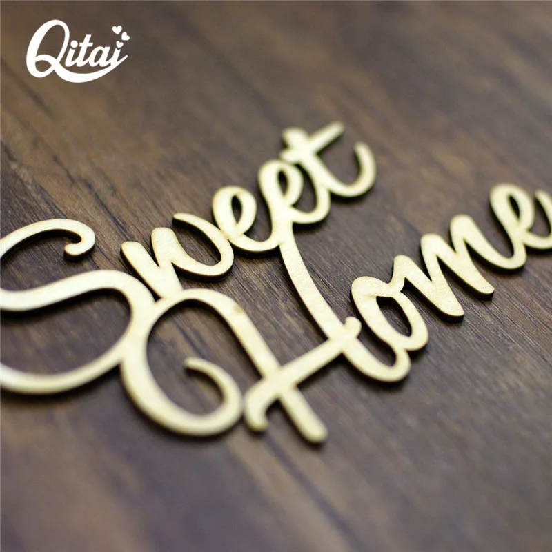 QITAI 6PCS/SET Sweet Home Lesene svate, Dekoracijo Doma Oprema DIY scrapbooking Narave Lesa Obrti, ki jih ročno WF220