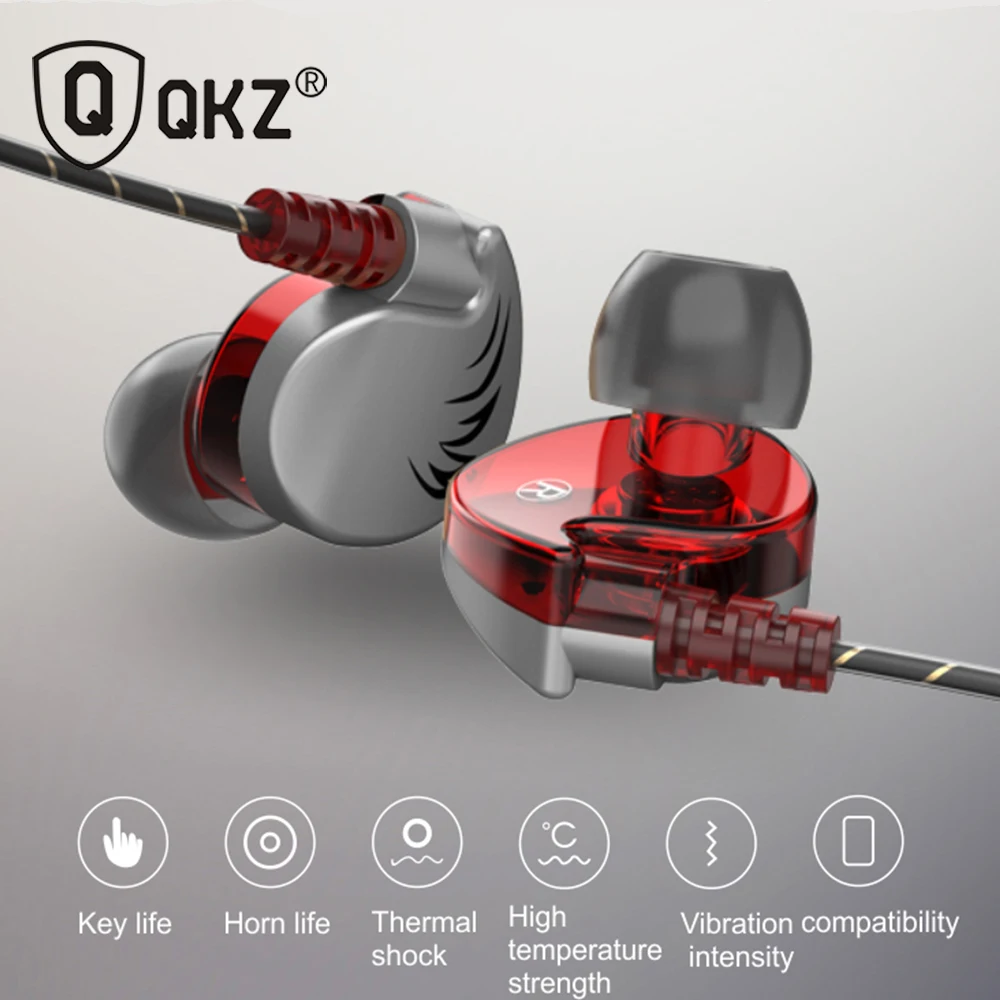 QKZ CK7 Stereo slušalke za V uho Slušalke Čepkov Bas Slušalke Za iPhone huawei Xiaomi 3,5 mm slušalke Z Mikrofonom