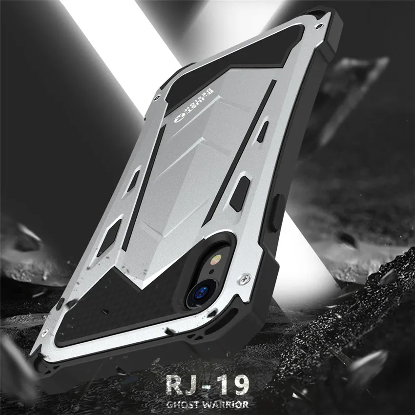 R-Samo Kovinski Aluminijasta Zaščitna torbica Za iPhone Xs X Umazanijo Shockproof Neprepusten 3 v 1 Oklep Primeru za iPhone XR Xs Max Coque