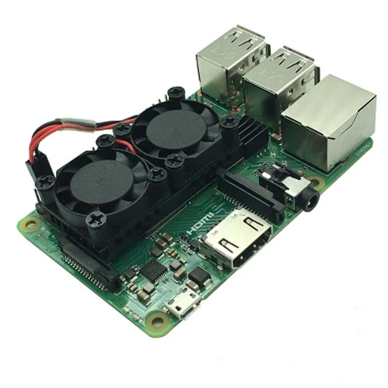Raspberry Pi 3 Model B+(Plus) Dvojni Ventilator Hladilni Sistem Modul z Heatsink za Pi3 B+ / NESPi Primeru