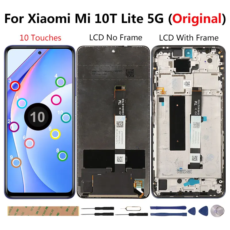 Raugee Original Display Za Xiaomi Mi 10T Lite 5G LCD 10 Dotakne Zaslona, Mi 10T 10 T Lite 5G M2007J17G Zaslona Zamenjava
