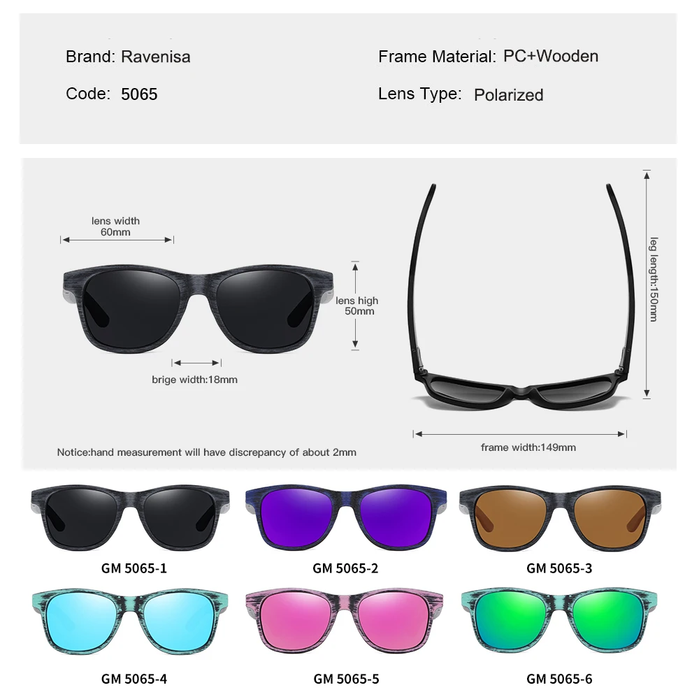RAVENISA Moda PC Z Initation Les, sončna Očala Lesene sončna Očala Za Moške, Ženske 2020 Polarizirana Očala UV400
