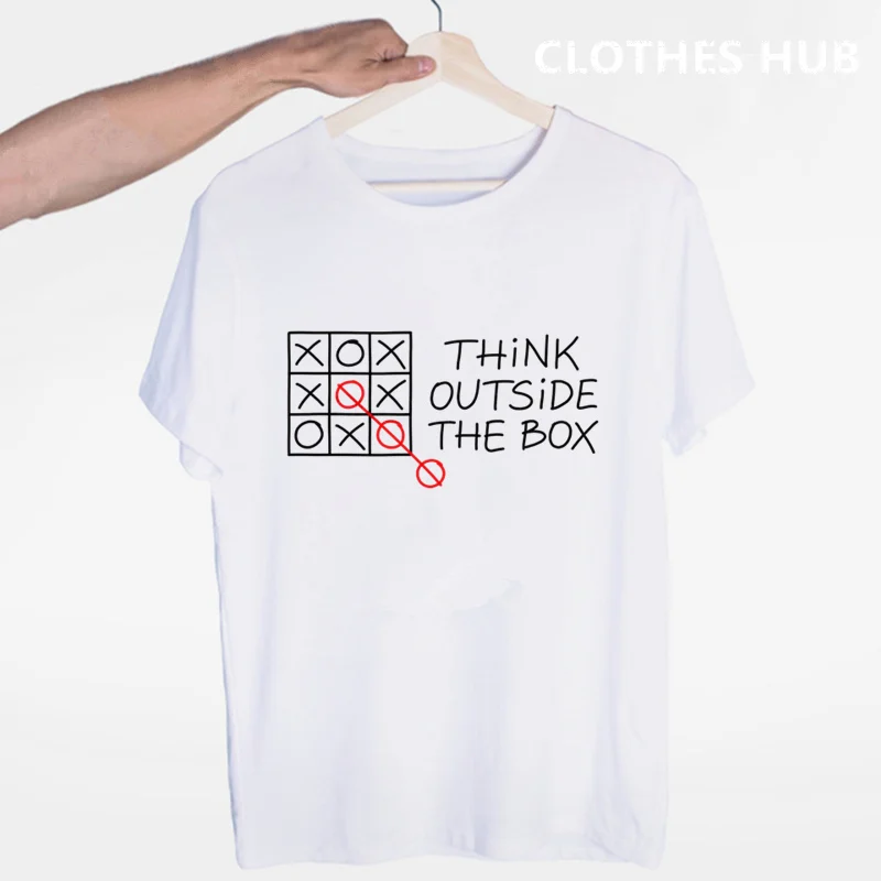 Razmišljati Zunaj Polja T-shirt O-Vratu, Kratke Rokave Poletje Priložnostne Modna Unisex Moških In Žensk Tshirt