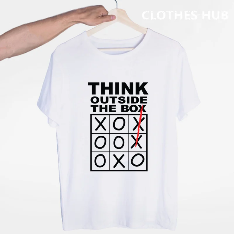 Razmišljati Zunaj Polja T-shirt O-Vratu, Kratke Rokave Poletje Priložnostne Modna Unisex Moških In Žensk Tshirt