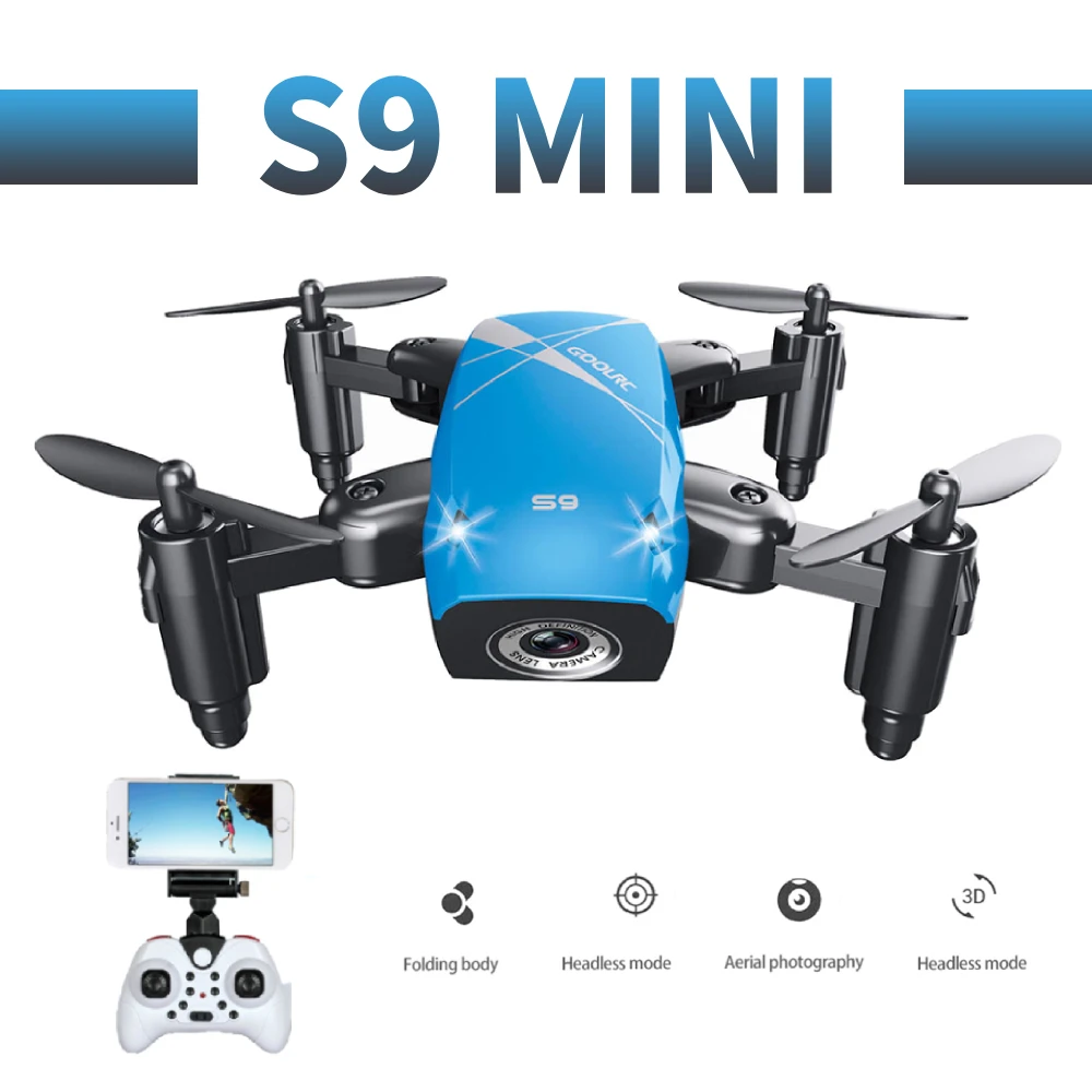 RC Quadcopter S9 S9W S9HW Mini Brnenje S Kamero HD WIFI FPV Zložljive Selfie brezpilotna letala Strokovno Mikro Žep Brnenje Helikopterja