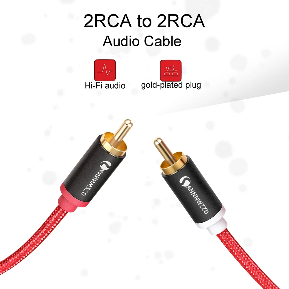 RCA Kabel 2RCA na 2 RCA Moški-Moški za Avdio Kabel pozlačeni RCA Avdio Kabel 1m 2m za Domači Kino DVD, TV Ojačevalnik CD Soundbox