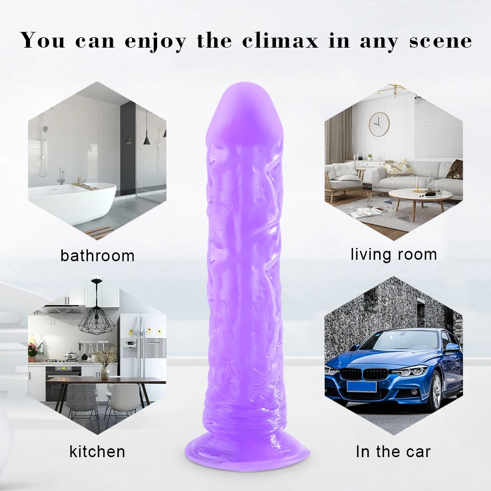 Realističen Dildo Super Močan Sesalni Erotično Jelly Vibrator Sex Igrače za Žensko Umetni Penis Vibrator Crystal G-spot Stimulacija