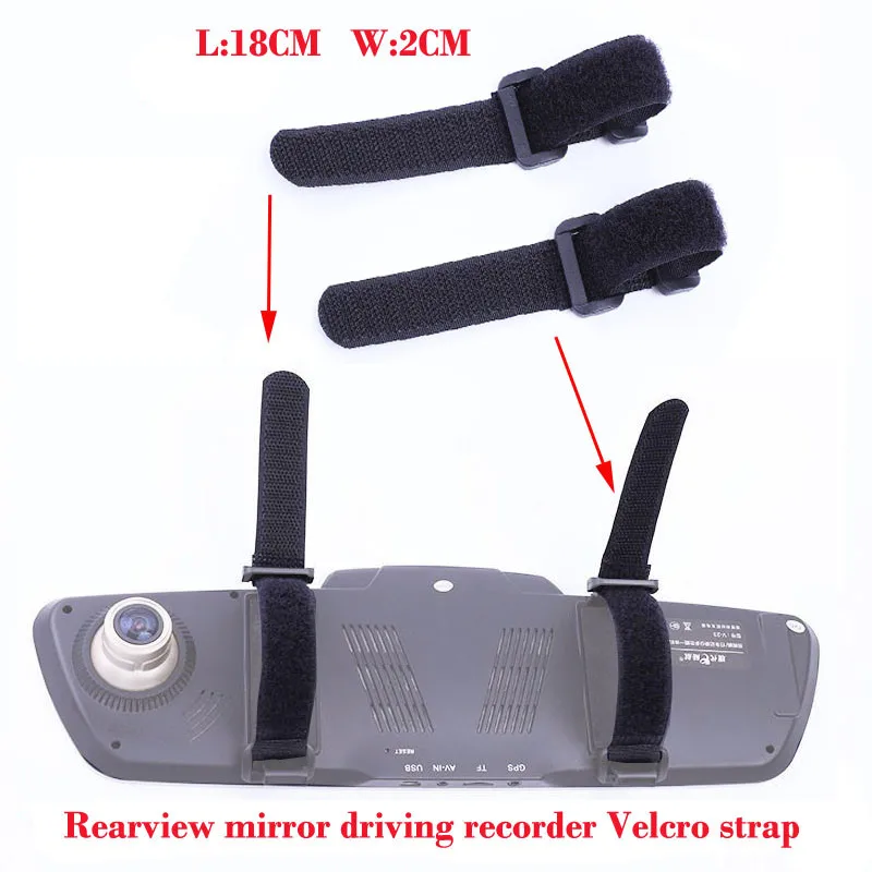 Rearview mirror DVR Velcro pritrjevanje trak, trajno in težko, da bi prekinil, primerna za rearview mirror vožnje pašček diktafona in 2pcs