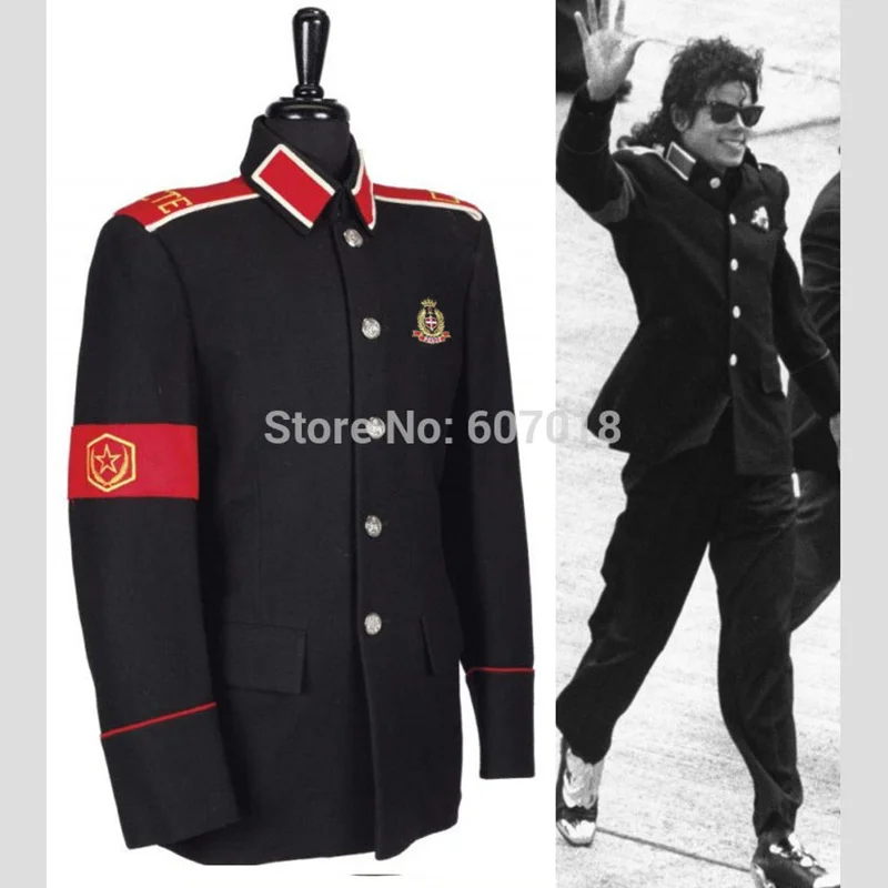 Redke Classic MJ MICHAEL JACKSON Kostum Black Neformalnih Vojaške ETC Volnene Obleka Jakna Outwear