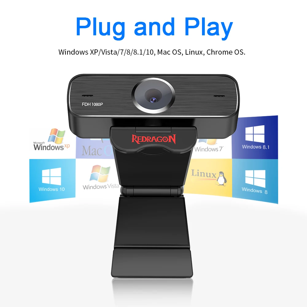 REDRAGON GW800 HITMAN USB, HD Spletna kamera Vgrajen Mikrofon Smart 1920 X 1080P 30fps Web Cam Kamera za Namizni Prenosni računalniki, PC Igre