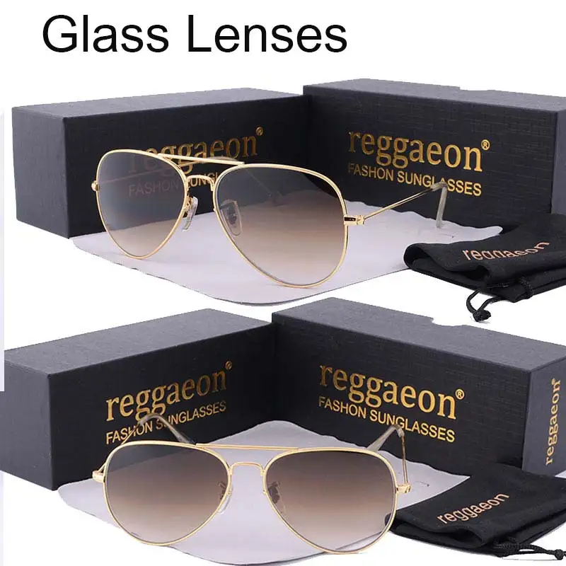 Reggaeon 2019 Luksuzne blagovne znamke steklene leče, sončna očala ženske Moški Anti-glare vožnje Pilotni vroče sončna očala 3025 Barva modra gg uv400