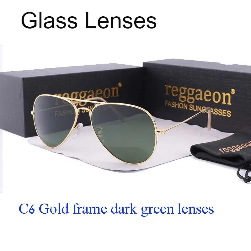Reggaeon 2019 Luksuzne blagovne znamke steklene leče, sončna očala ženske Moški Anti-glare vožnje Pilotni vroče sončna očala 3025 Barva modra gg uv400