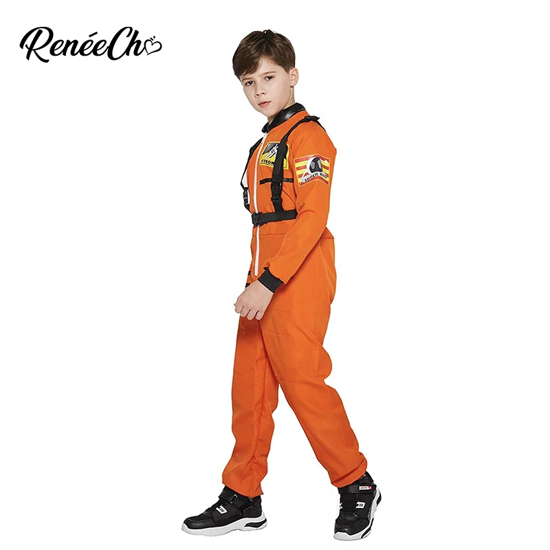 Reneecho Otroci Prostora Astronavt Kostum Fantje Oranžna Astronavt Cosplay Iver Astronavt Kostum Za Noč Čarovnic