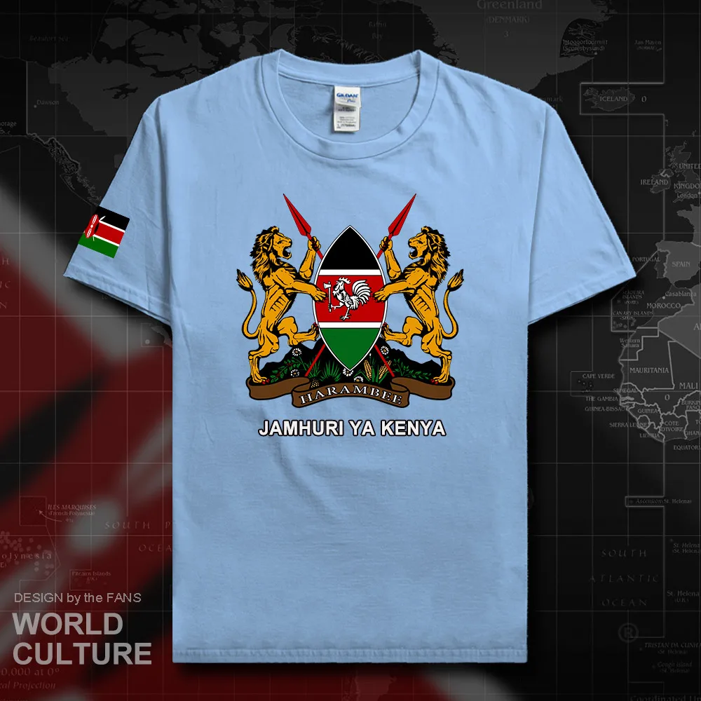 Republika Kenija Kenijski moški majica fashion 2018 dresov narod ekipa bombaža t-shirt državi športnih oblačil tees KEN 20