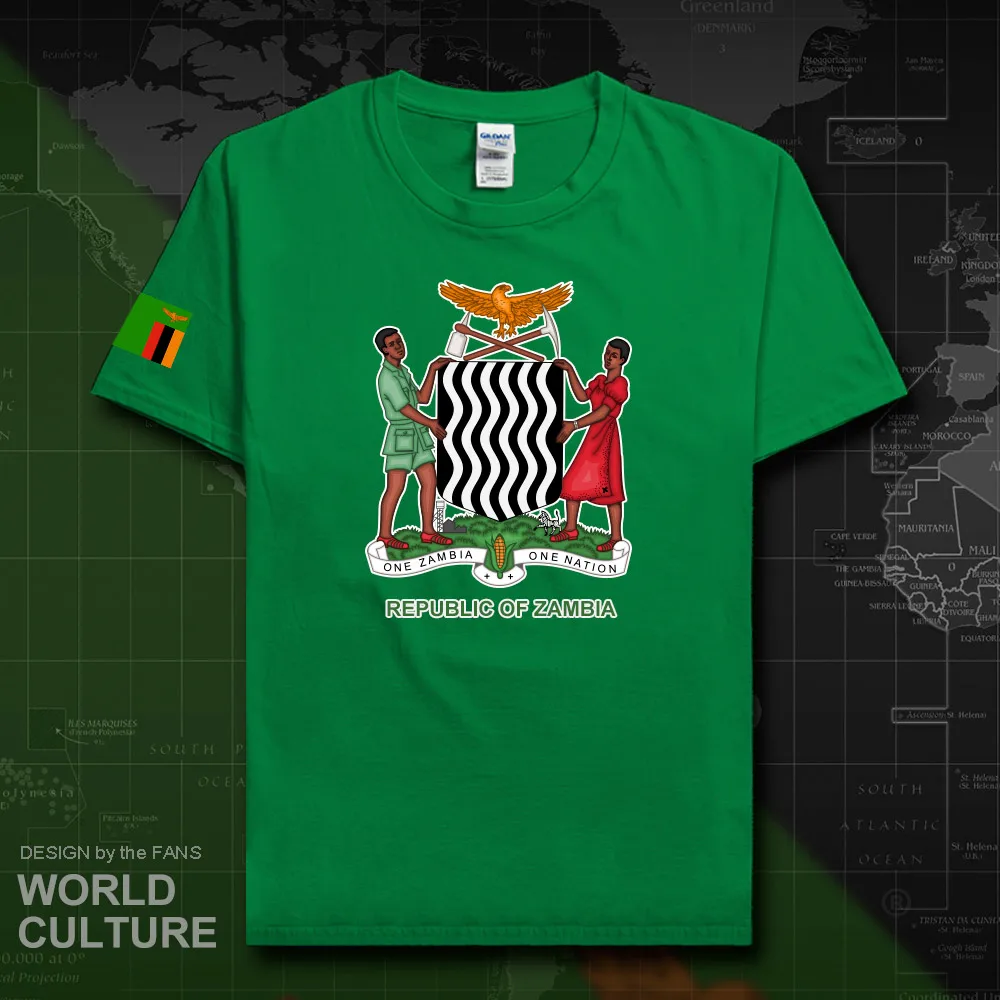 Republika Zambija Zambian moški majica fashion 2018 dresov narod ekipa bombaža t-shirt oblačila tees državi športne ZMB novih 20