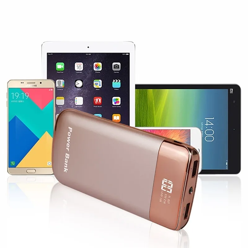 Res 30000mah Moči Banke Zunanje Baterije PoverBank 2 USB LED Powerbank Prenosni Mobilni telefon Polnilnik za Xiaomi MI iphone 8 X