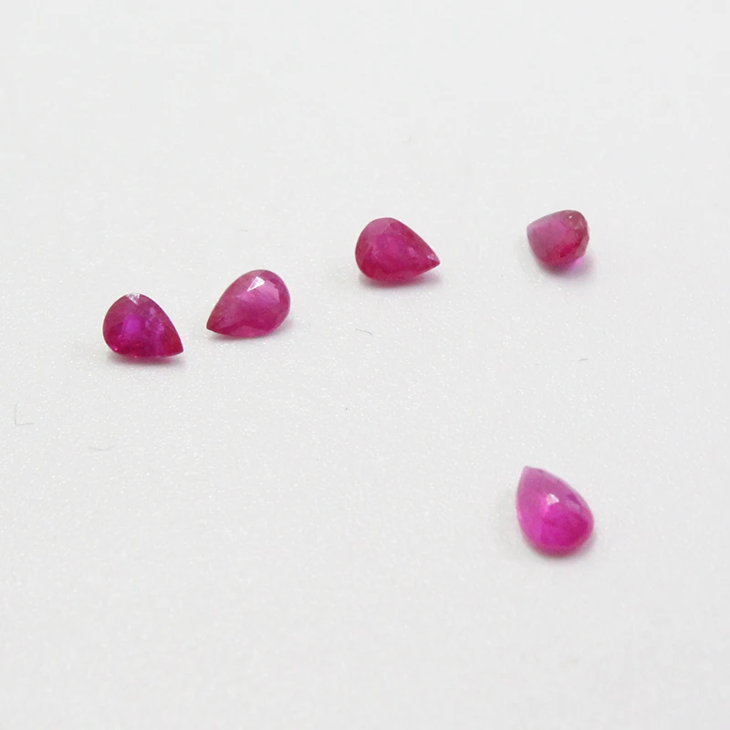 Resnična 3 mm*4 mm in 3 mm*5 mm Ruby Svoboden Gemstone za Nakit Shop Pear Rez I Razred Roza Barve Ruby Gemstone Nakit DIY