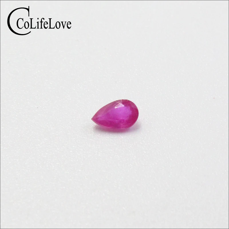 Resnična 3 mm*4 mm in 3 mm*5 mm Ruby Svoboden Gemstone za Nakit Shop Pear Rez I Razred Roza Barve Ruby Gemstone Nakit DIY