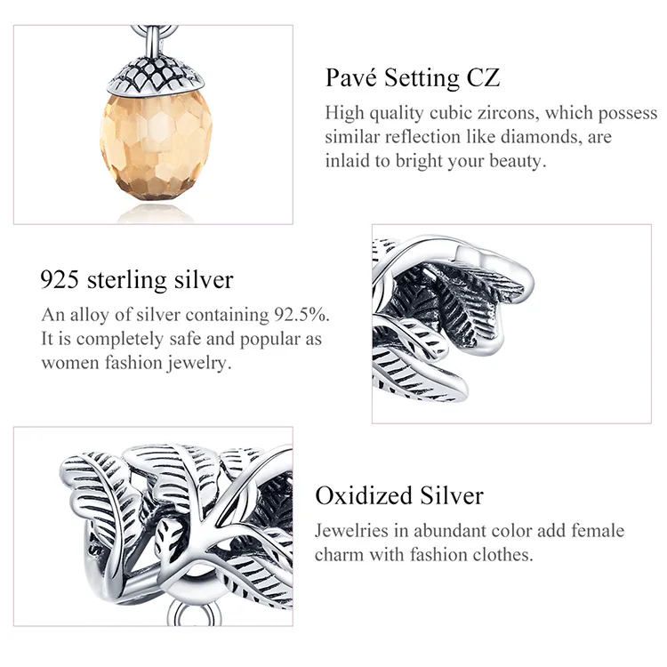 Resnično 925 čistega Srebra Čar Kroglice CZ srečen pinecone blagovne znamke DIY zapestnica nakit proizvodnje