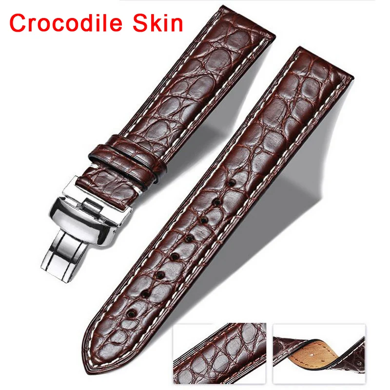 Resnično Aligator Ameriški Krokodil Kože Watch Pašček Usnje Watch Band Za Omega IWC DW Longines 12 mm 14 mm 16 mm 18 mm 20 mm 22 mm