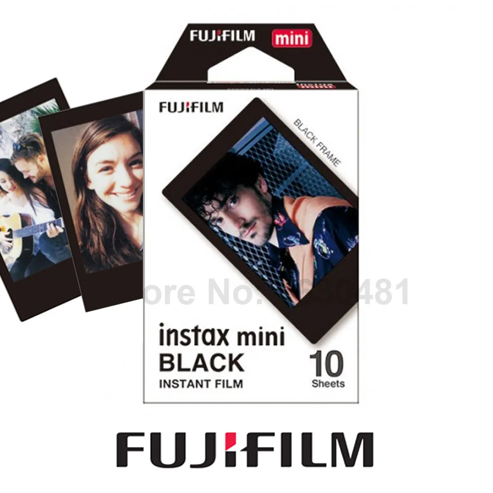 Resnično Fujifilm Instax Mini Black Film, 10 Listov za Fuji Instant Mini 7s 8 9 11 70 90 Fotoaparat SP-1 SP-2 ZA POVEZAVO Tiskalnika