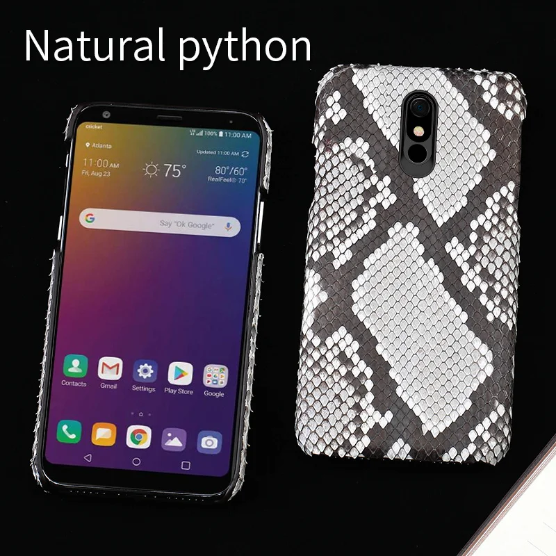 Resnično Python Usnje primeru telefon za LG G6 G7 G5 G8 G8S Primeru luksuznih slim ženske snakeskin kritje za LG V30 V40 V50 nazaj lupini