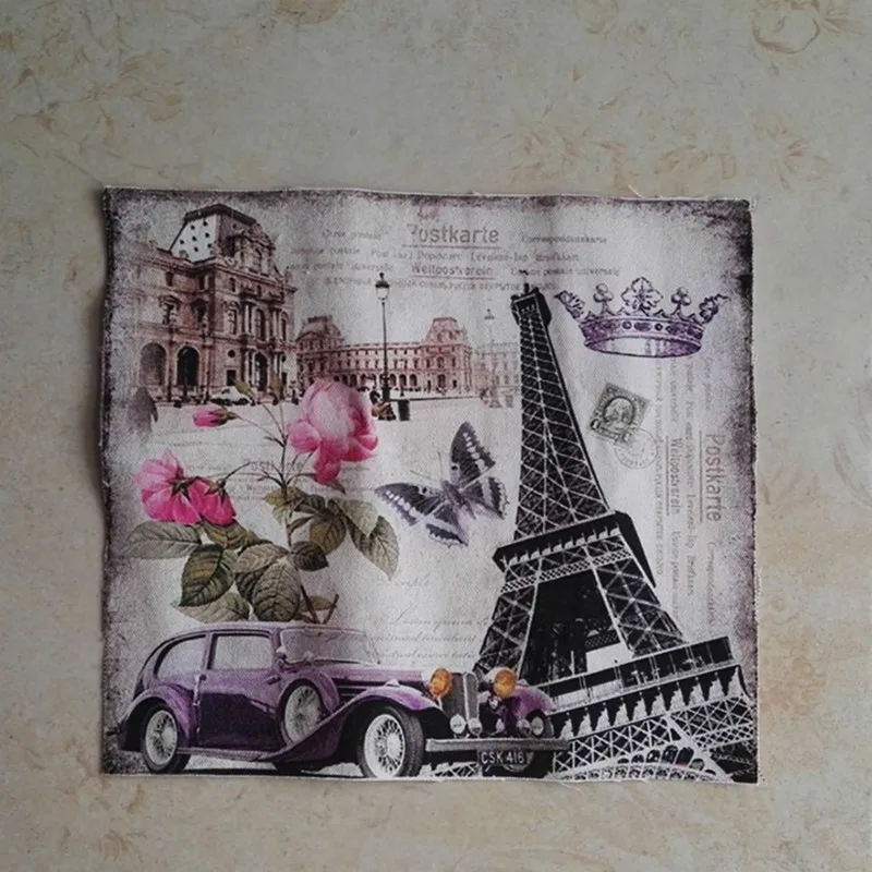 Retro metulj digitalni tisk mozaik Francija stolp krpo, bombaž, ročno barvana DIY tkanine doma decora 18*18 CM 6pcs SL-121