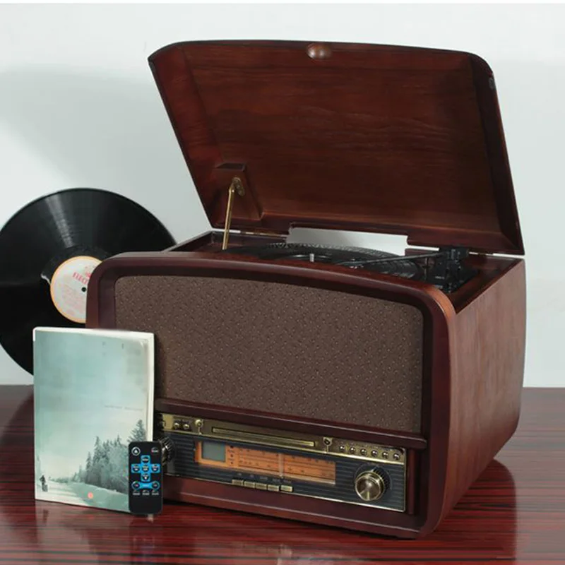 Retro phonograph 33/45/78 hitro preklopite vinil zapis predvajalnik, brezžični bluetooth 4.0 CD elektro-mehanski gramofona