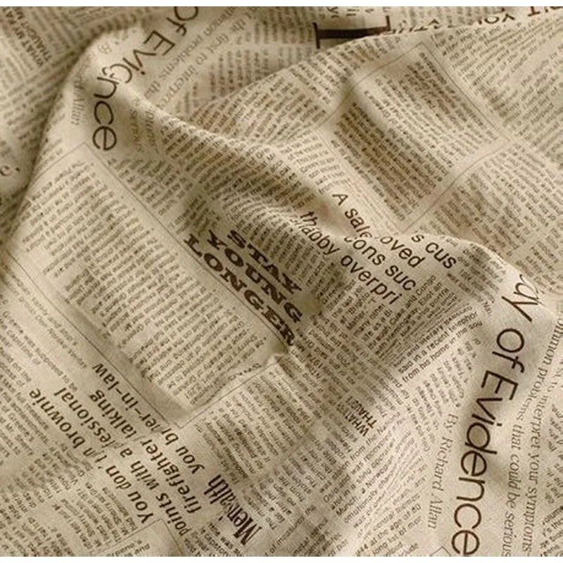 Retro Tapetništvo Bombaž Perilo Tkanine Pismo Vzorec Šivanje Kavč Tkanine Mozaik Krpo Doma Dekor DIY Quilting Tekstilne 150*50 cm
