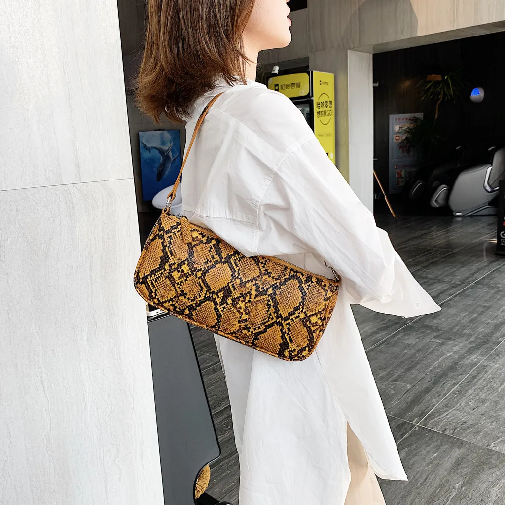 Retro Ženske Štruce rame torbico, kača Vzorec Letnik Usnje crossbody torbe za ženske 2021 Messenger Bag bolso mujer