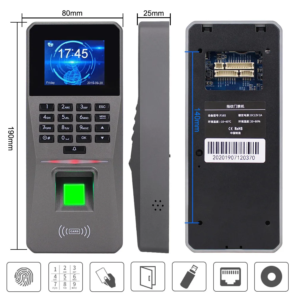 RFID bralnik Prstnih Nadzor Dostopa Obiskovalcev Pralni TCP/IP Zaposlenega Preverjanje-v Ura Diktafon Biometričnih Vrata Krmilnik USB