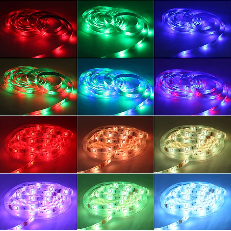 RGB LED Trakovi Luči SMD Prilagodljiv Trak, Vodotesen Led Osvetlitev, 5M 10 M 15M 20M Trak Diod DC 12V WIFI Nadzor 5050 RGB Bluetoot