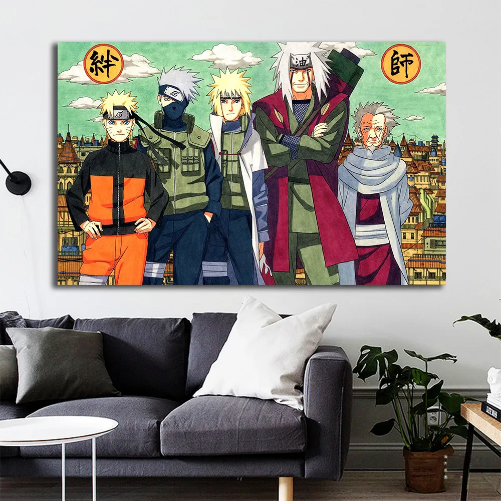 Risanka Anime Naruto Oljna slika na Platnu Plakatov in Fotografij Cuadros Wall Art Slike Za Dnevni Sobi Doma Dekor brez okvirja