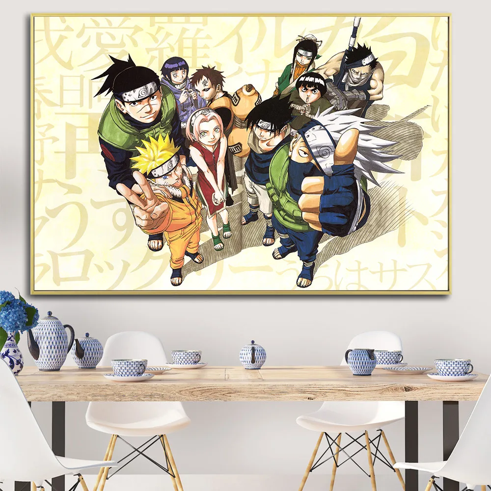 Risanka Anime Naruto Oljna slika na Platnu Plakatov in Fotografij Cuadros Wall Art Slike Za Dnevni Sobi Doma Dekor brez okvirja