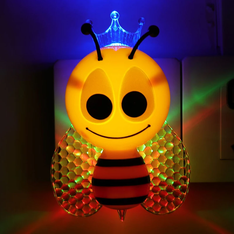 Risanka LED indukcijske pisane čebel noč svetlobe ljubek dojenček fant stenske svetilke spalnica dekoracijo doma luči