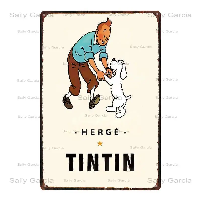Risanka Pes Živali Tintin Kovinski Znak Železa Slikarstvo Risanka Stenskih Oblog Kovinski Letnik Objave Otroci Soba Domače Obrti Retro Dekor Plakat