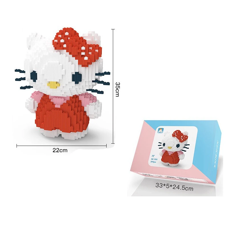 Risanka Povezave Diamond Blocks Srčkan Kitty Model zidarske Opeke Mike Totoro Patrick Star za Otroke Anime Mirco Blok Igrače