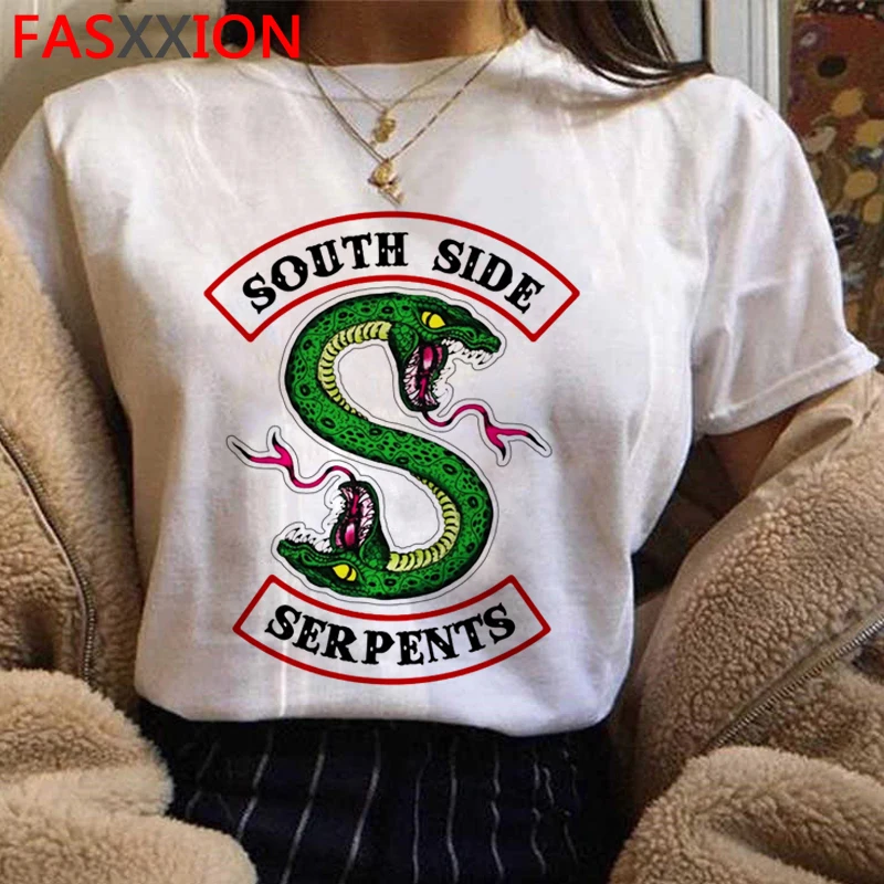 Riverdale Southside Serpents Harajuku Majica s kratkimi rokavi Ženske Kača Natisni T-shirt Ullzang Smešno Risanka Tshirt 90. letih Moda Vrh Tees Ženski