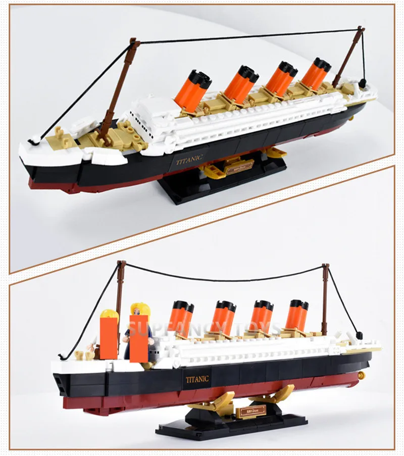 RMS Titanic Križarjenje z Ladjo Ladja Mesta Model gradniki kompleti 3D Opeke Številke DIY Hobiji, Prijatelji, Izobraževalne Igrače za Otroke
