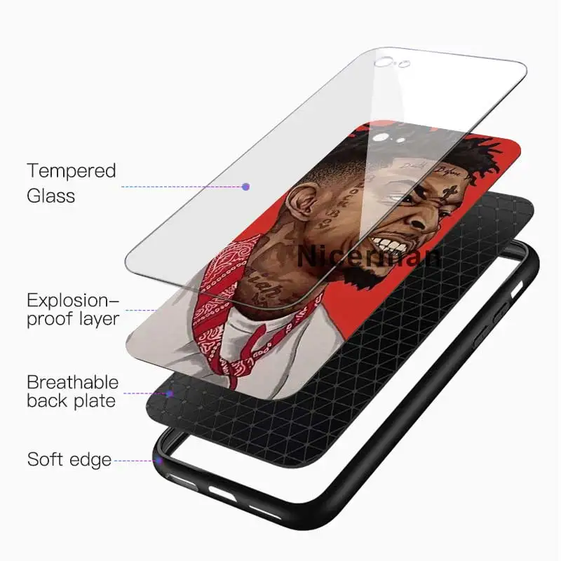 Roddy Ricch Primerih Za iPhone Mini 12 11 Pro X XS XR Max 7 8 Plus 6 6S SE 2020 Kaljeno Steklo mobilnega Telefona Coque Fundas Capa