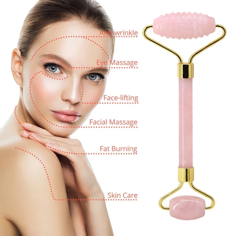 Rose Quartz Jade Valji Gouache Odbor Strgalo Stone Face Lift Orodja za Hujšanje Lepoto Vratu Tanke Obraza Proti gubam Massager