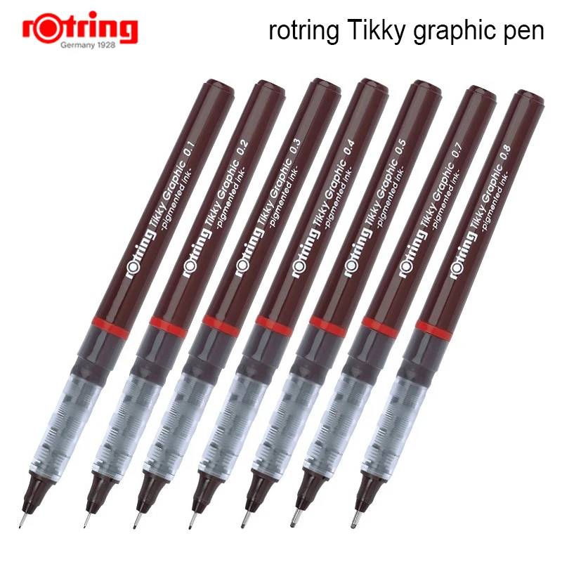 Rotring Tikky Grafični pero črno Pigmentiran črnilo Porozne-Točka Risanje načrta Pero, 1 kos