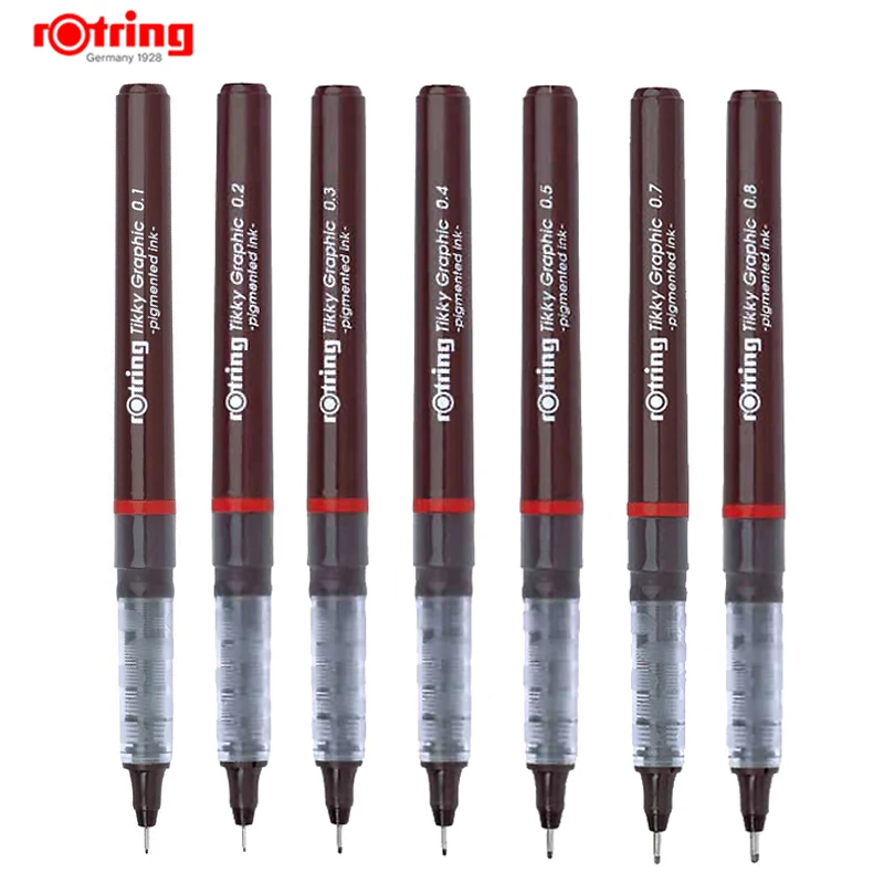 Rotring Tikky Grafični pero črno Pigmentiran črnilo Porozne-Točka Risanje načrta Pero, 1 kos