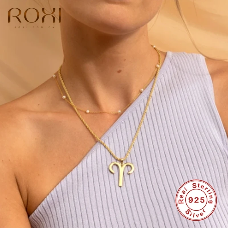 ROXI Elegantno Biseri Clavicle Ogrlice za Ženske Banket Poročni Nakit 925 Sterling Srebrna Zlata/Srebrna Ogrlica Collares Verige