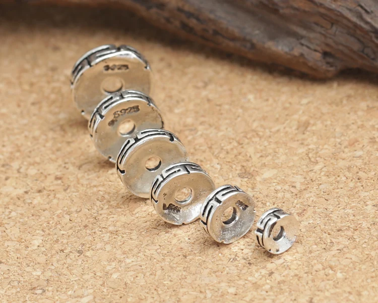 Ročno 925 čistega srebra distančnik kroglice tajski srebro distančniki diy zapestnice kroglice nakit accessoy kroglice
