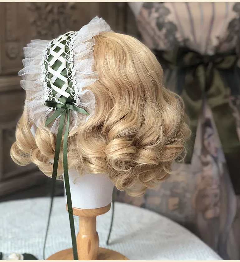 Ročno izdelan Niz Majhnih Stvari, Retro Lolita slamnik Eleganten Stranka Mori dekle Cvet Bandge lok Bnt Hairband Ostra Headdress