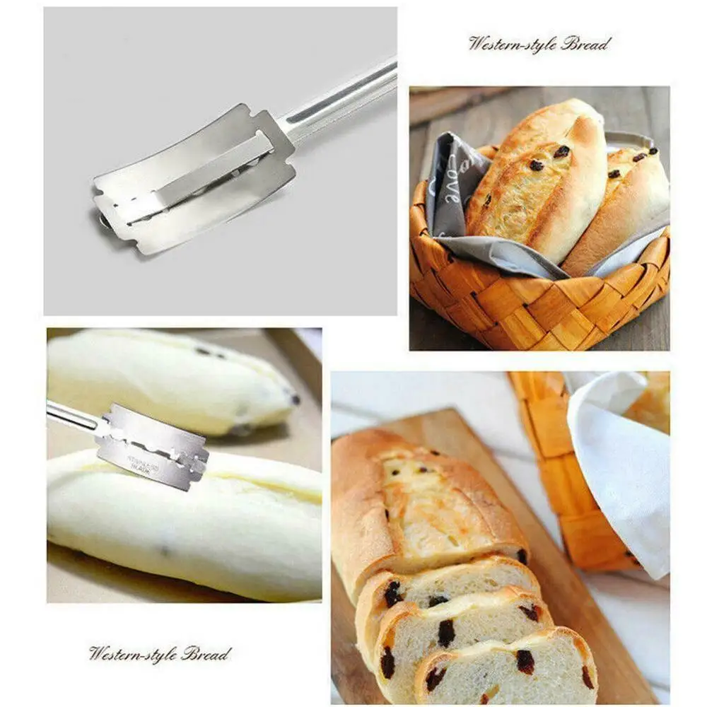 Ročno Izdelane Kruh Lame s 5 Zamenljiva Rezila, Premium Testo Točkovanja Orodje za Kruh kruh, peciva, sladice
