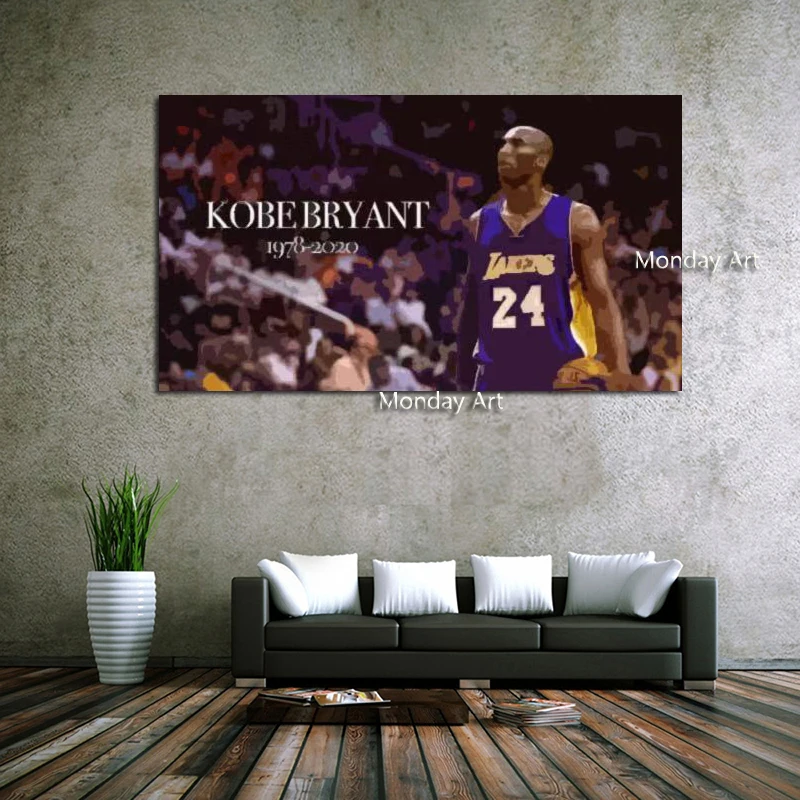 Ročno Poslikane Hotsell Wall Art Kobe Bryant Košarka Zvezdicami Portret Slikarsko Platno Umetnosti Plakatov Za Dnevni Sobi Doma Dekor